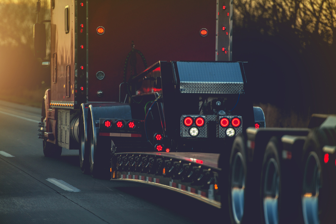 Platform Trailer Semi Truck